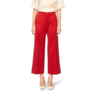 Interior The Clement Women’s Red Wool Pants size 6 NWT Wide Leg Mid Rise